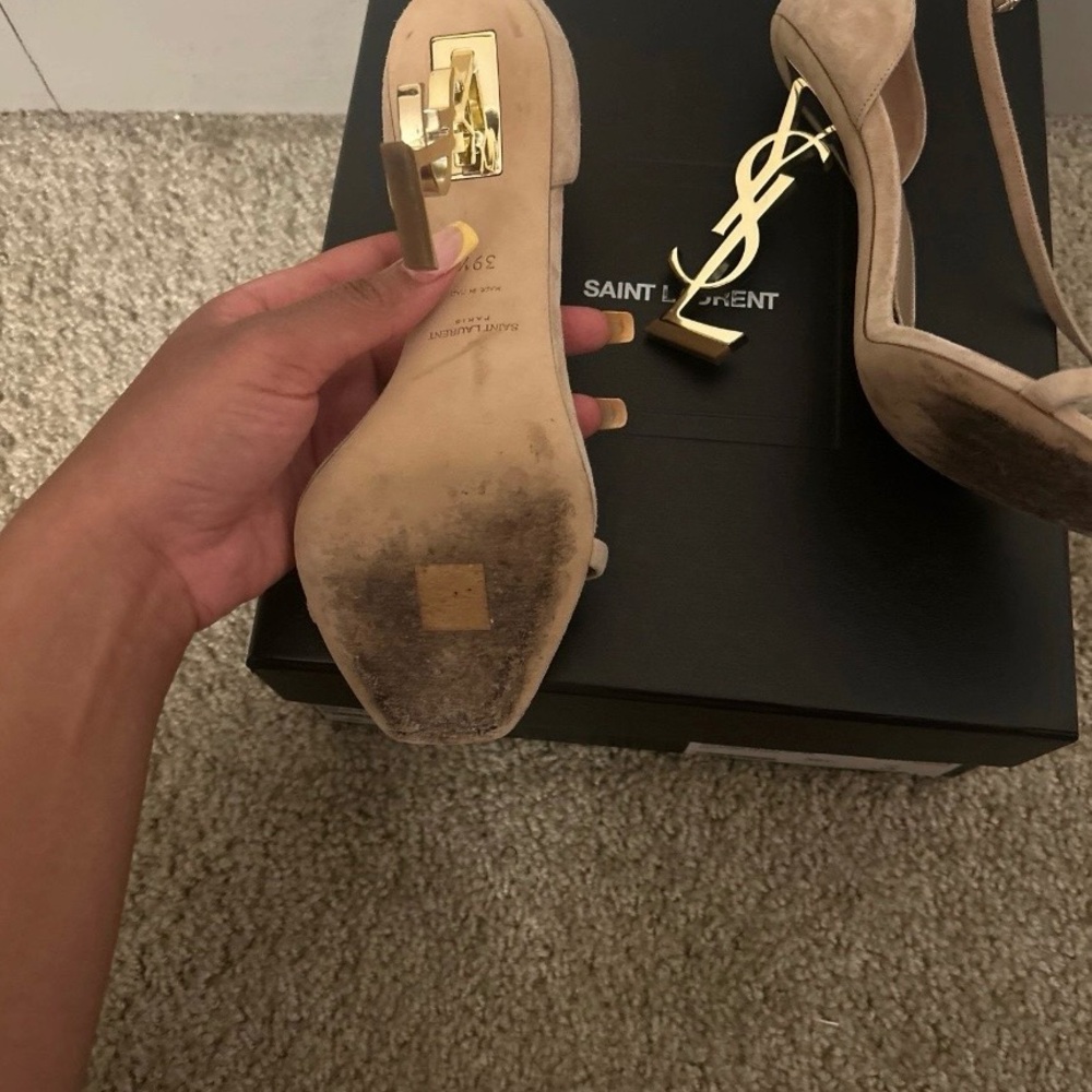 Saint Laurent Beige Strappy Heels YSL Opyum heel - Picture 5 of 5